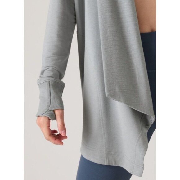 Athleta 2X Pranayama Restore Modal Wrap Storm Cloud Gray Sweater 2X - Picture 5 of 8